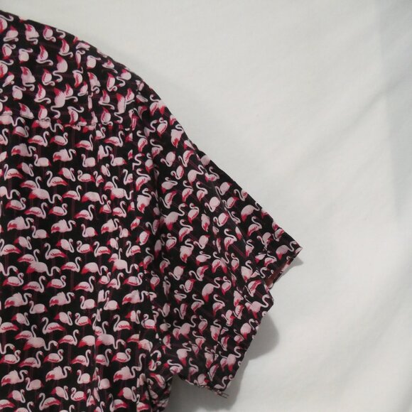 SOUL OF LONDON | XL - extra large | Vibrant Pink Flamingo Pattern Button-Up Top - Picture 11 of 14